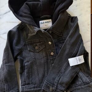 Old Navy Kids Jean Jacket with Hood-black. 3T. NWT